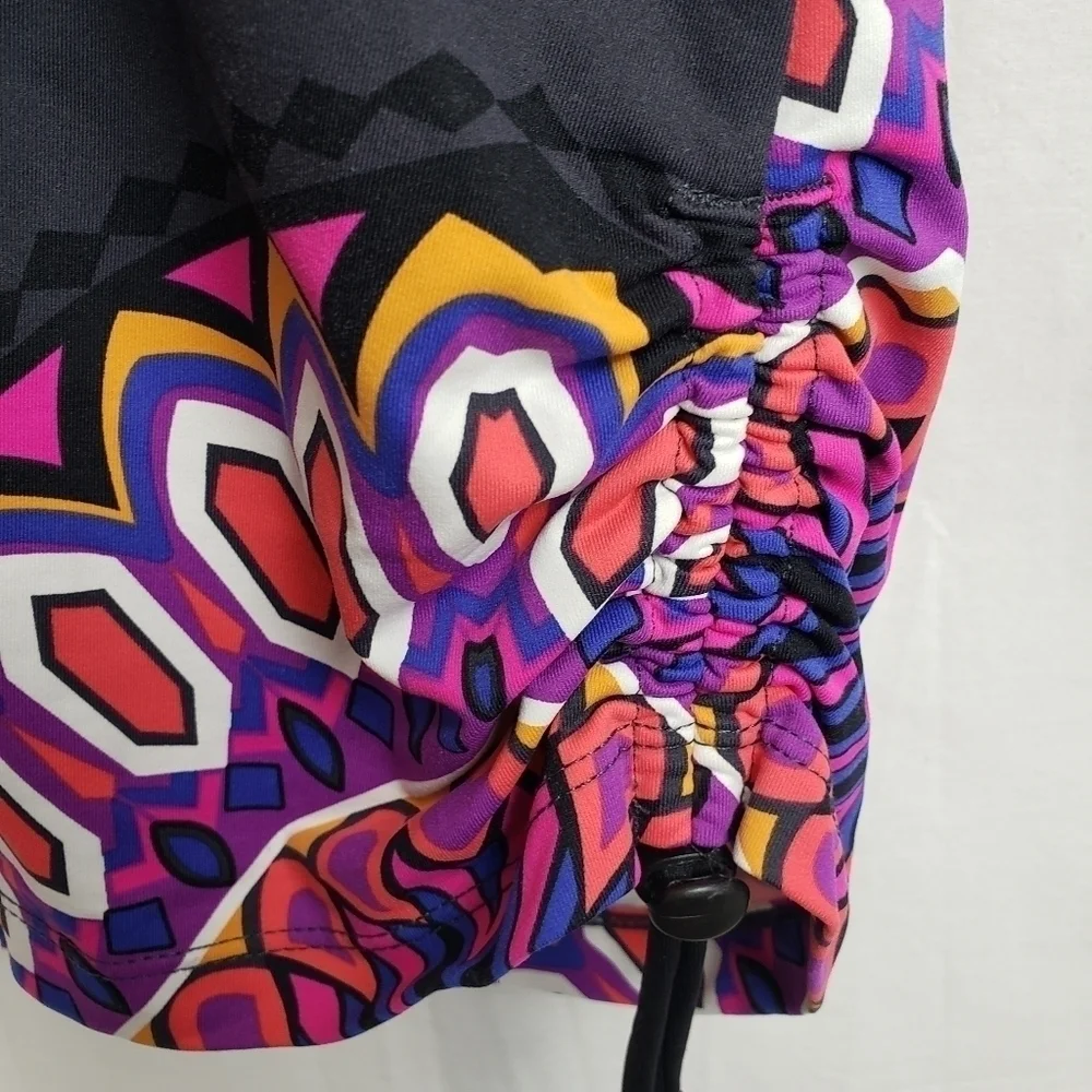 Athleta Orange Multicolored Racerback Swimtop Sz S